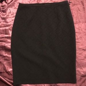 Calvin Klein Black Texture Patterned Pencil Skirt